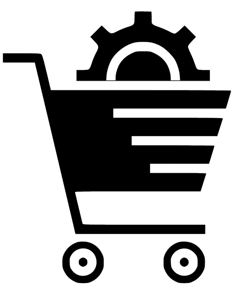 E-commerce services solution cart | online shopping settings icon